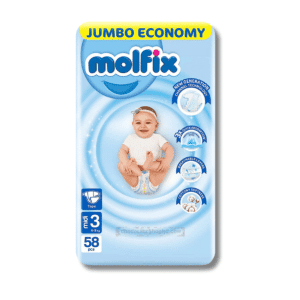 Molfix Jumbo Economy Belt System Size 3 ( 4-9 Kg) 58 Pices ( Turkey )