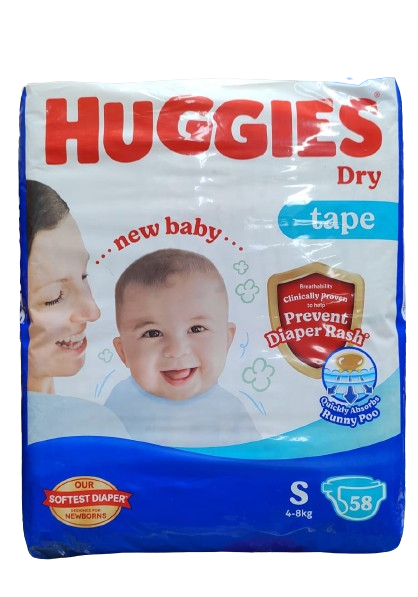 Huggies Dry Belt Diaper S ( 4-8 KG ) 58 Pieces