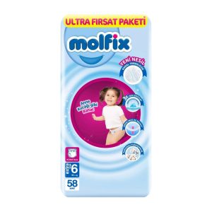 Molfix 6 Pant System Diaper Jumbo Extra Large (15-22 kg) 58 Pices