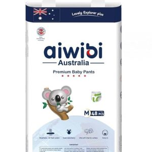 Aiwibi Australian Premium Baby Diaper Pant System M size (4 to 10) Kg 48 Pices