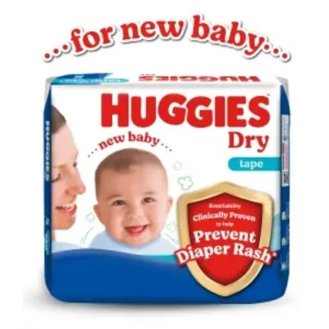 Huggies Dry Diapers New Born 58 pieces ( Malaysia )