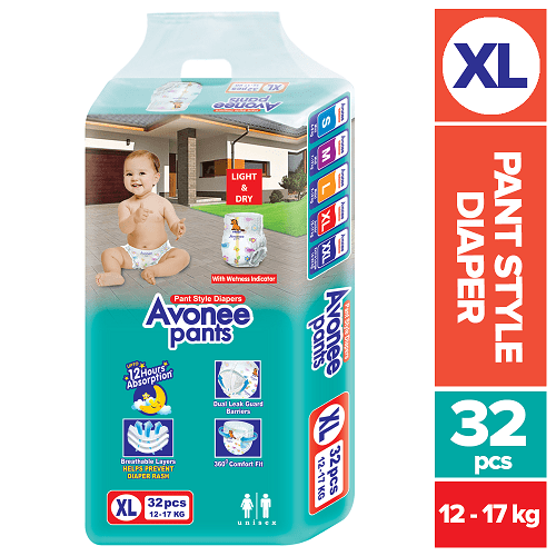 Avone Pant Diaper XL (12-17 kg) 32 Pices