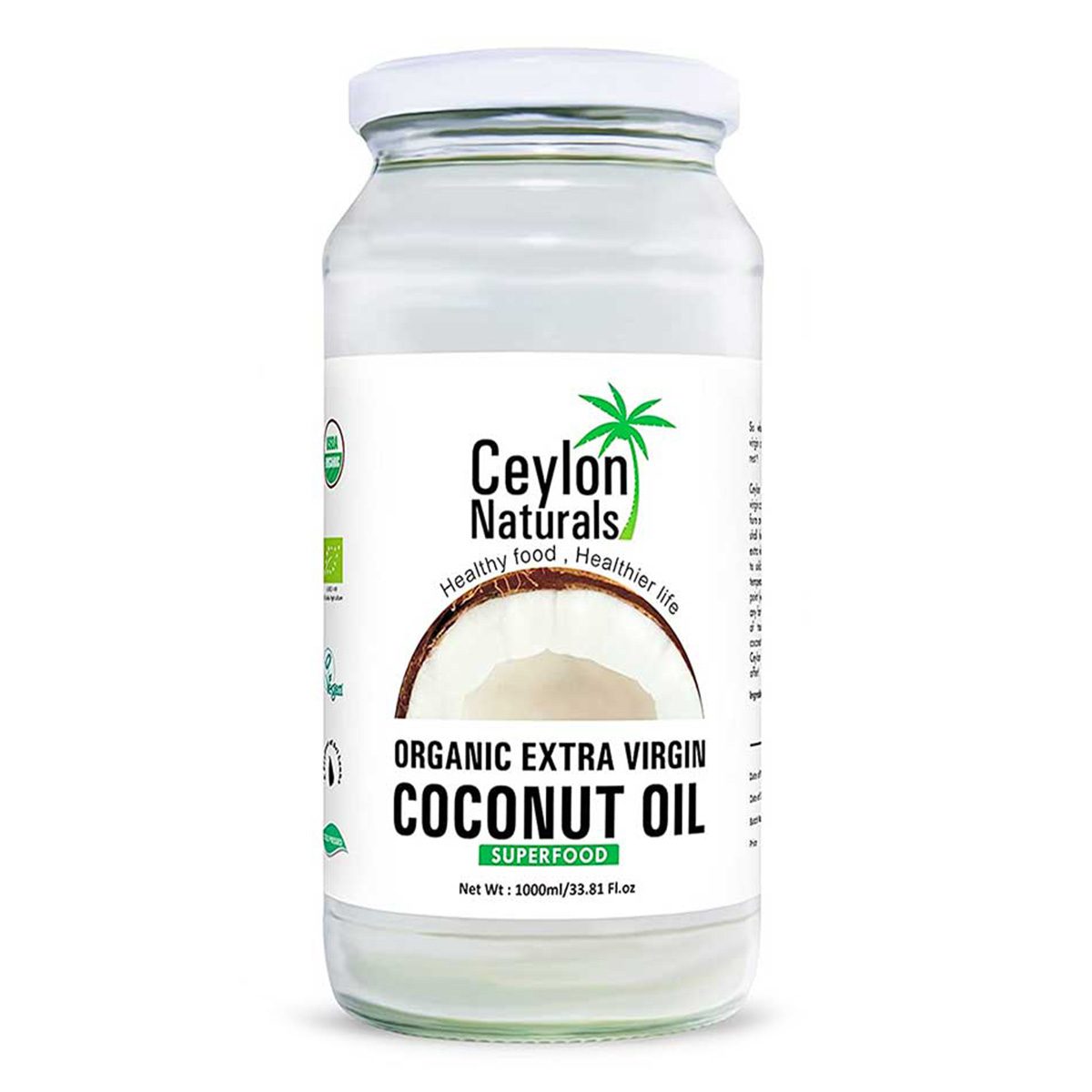 Ceylon Extra Virgin Coconut Oil 1 Liter (Made in Srilanka)
