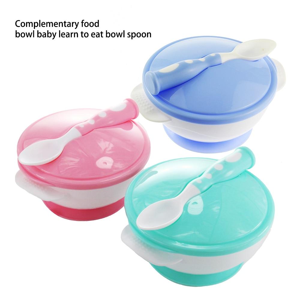 Children's Dishes Set Sucker Baby Food Feeding Tableware Plate Suction Baby Eating Bowl +Spoon Kids Assist Training Bowl 1 pices