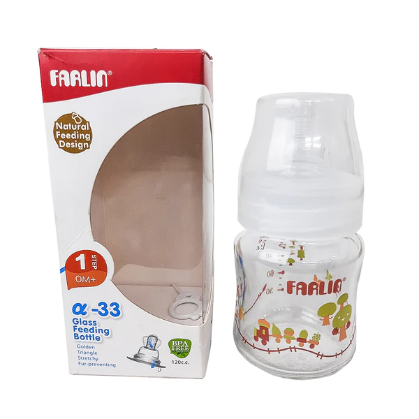 Farlin 120ml Step 1 Glass Feeding Bottle (0+ Months)