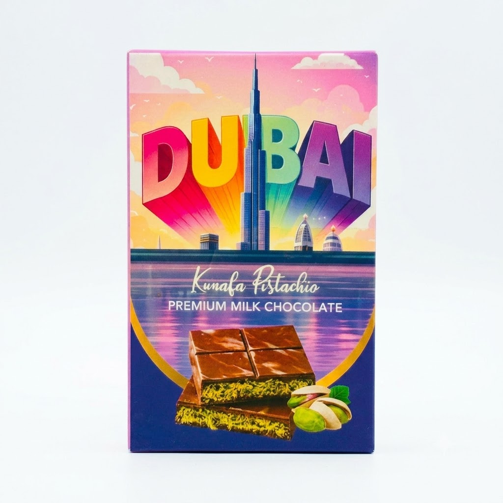 Dubai Kunafa Pistachio Chocolate bar 100 Gm