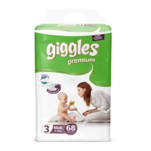 Giggles Premium 3 quality belt system baby diaper M size ( 4 to 9 ) 68 Pis