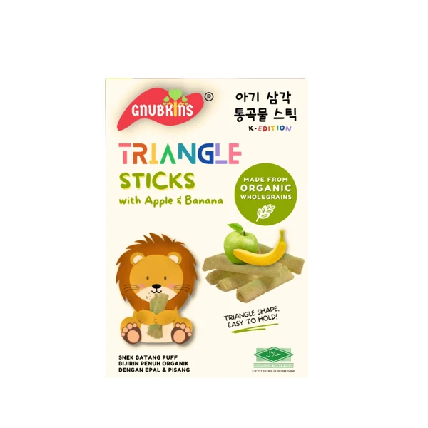 Gnubkins K-Edition Organic Triangle Sticks, Apple & Banana Flavor