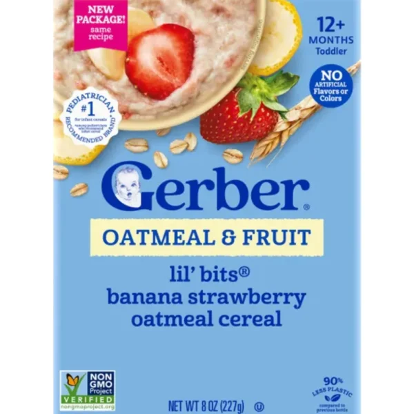 Gerber Cereal for Baby with Fruits 227g Crawler 12 month+ Oatmeal Banana Strawberry